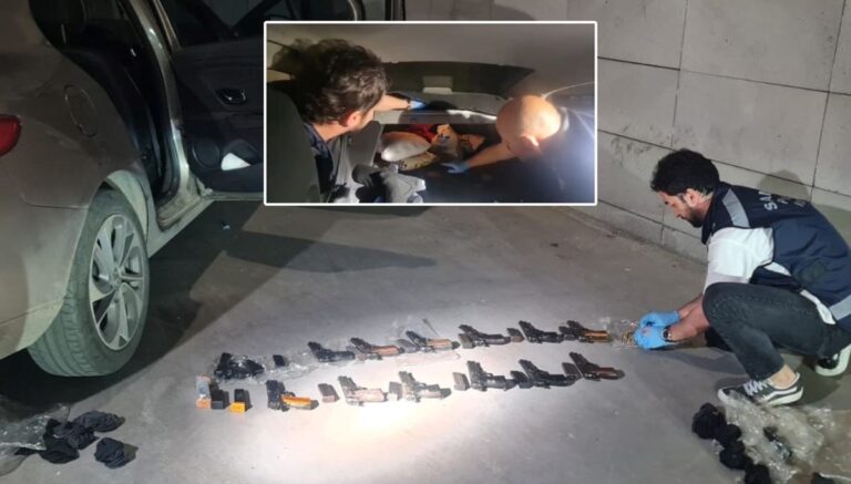 Gizli zuladan 17 tabanca çıktı, baba-oğul gözaltında Gizli zuladan 17 tabanca çıktı, baba-oğul gözaltında
