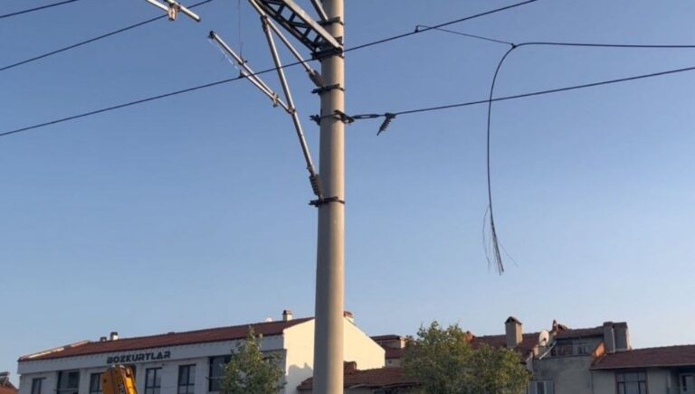 Demiryolu hattında kablolara konan kargalar yangına neden oldu Demiryolu hattında kablolara konan kargalar yangına neden oldu