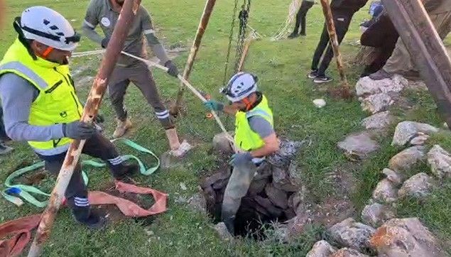 Eruh’ta kuyuya düşen dana kurtarıldı Eruh’ta kuyuya düşen dana kurtarıldı