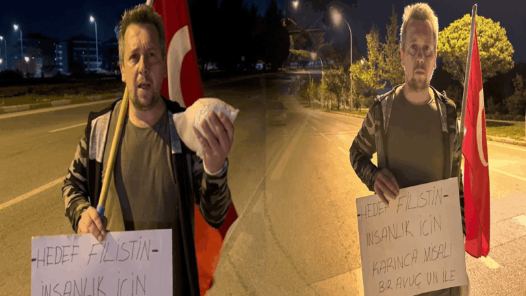 Eskişehir’den yola çıktı; bir paket unla Gazze’ye yürüyor Eskişehir’den yola çıktı; bir paket unla Gazze’ye yürüyor