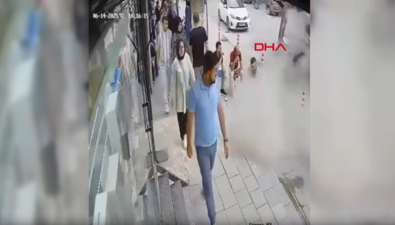 TIR lastiği patladı, vatandaşlar yerinden zıpladı TIR lastiği patladı, vatandaşlar yerinden zıpladı