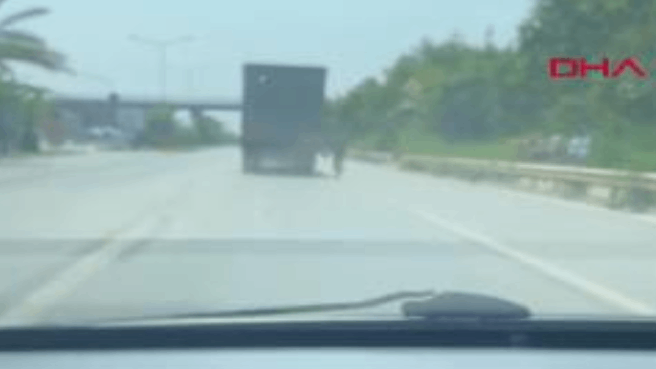 TIR’ın arkasına tutunan bisikletlinin akılalmaz yolculuğu kamerada TIR’ın arkasına tutunan bisikletlinin akılalmaz yolculuğu kamerada